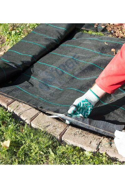 MGF PLAST Mgf Yabani Ot Kontrol Bahçe Taban Örtüsü (1MT X 10 MT) Malçlama Peyzaj Jüt Keçesi Kumaş Ve Çivileri