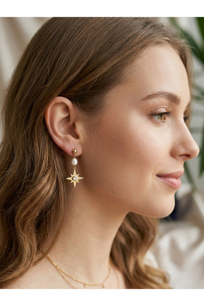 MODA أقراط نسائية من الفولاذ المقاوم للصدأ من نورث ستار