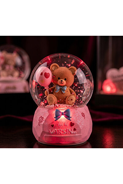 Kuzey Tacı İYİ Kİ Varsın Yazılı Sevimli Ayıcık Figürlü Kalp Balonlu Ledli Hed...