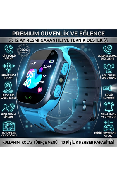 Nikadu Akıllı Çocuk Saati Sim Kartlı Akıllı Saat Çocuklar Için Sos Kamera Kon...