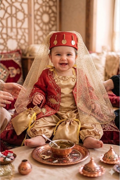 biyan collection Kız Bebek 4 Parça Çocuk Bindallı Mevlüt Kına Takımı Kınalık ...