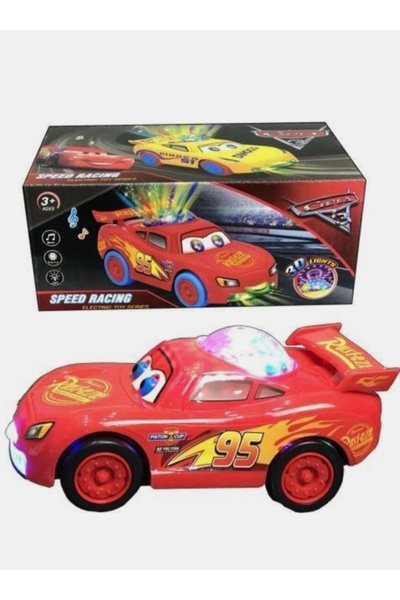 Şimşek Mcqueen Oyuncak Kırmızı Şimşek Araba Pilli Ve Işıklı