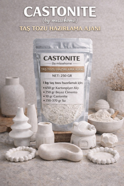 Hobicini Castonite Taş Tozu Hazırlama Ajanı (Hızlı Donan Güçlü Formül) 250 Gr...