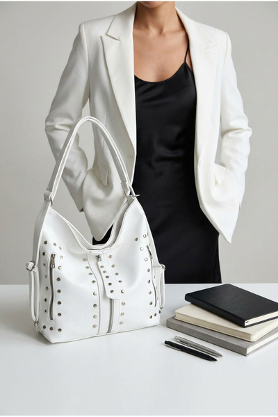 Çanta Trend Moale piele sintetică Femei detaliu cu ținte Femei Umăr rucsac