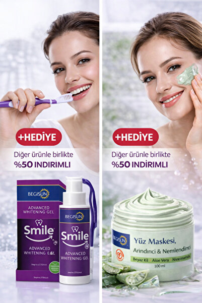 BEGISUN Diş Beyazlatma Jeli Set 50 ml – V34 & 4D PAP Teknolojili, Sarı Ton Gi...