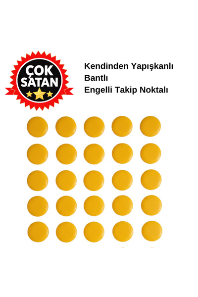 Hayat Trafik Bantlı Engelli Takip Yüzeyi Noktalı 30x30 cm - Kendinden Yapışkanlı