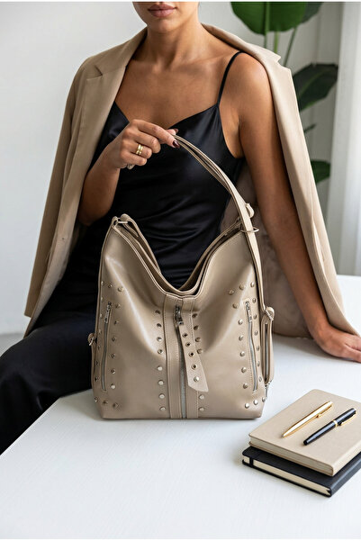 Çanta Trend Moale piele sintetică Femei detaliu cu ținte Femei Umăr rucsac