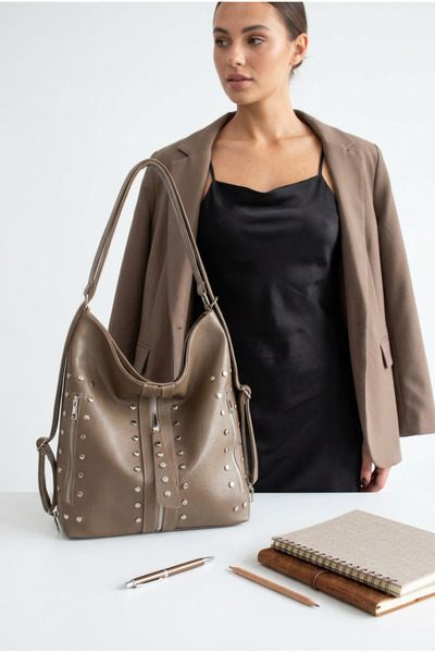 Çanta Trend Moale piele sintetică Femei detaliu cu ținte Femei Umăr rucsac