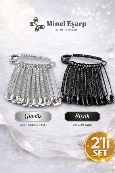 MİNELEŞARP34 Кам'яниста вилка-голка. 2 варіанти кольорів. Чорний срібний колір.