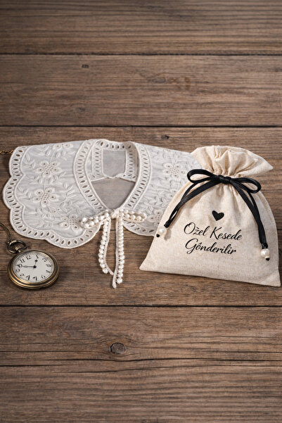 MİNELEŞARP34 Чорна мереживна комір – стильний аксесуар для суконь та сорочок