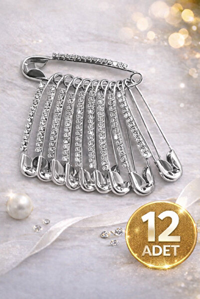 MODA Taş Detaylı Çok Amaçlı Çengelli İğne – Gümüş