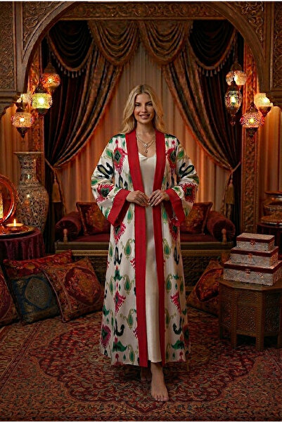 Kaftan Collection Kimono lung și caftan cu model Ikat