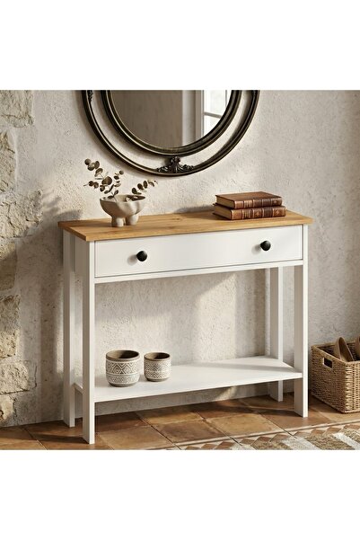 MANDOSİ 70 Cm Dresuar Antre Hol Beyaz Meşe