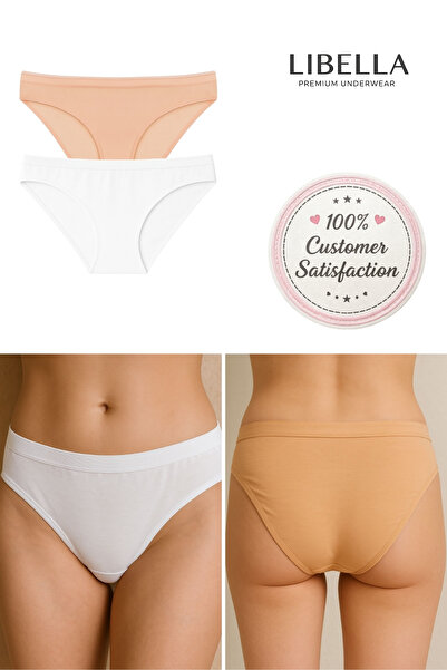 LİBELLA İÇ GİYİM Chiloți bikini Basic Multicolor, din bumbac, alb și nude, pa...