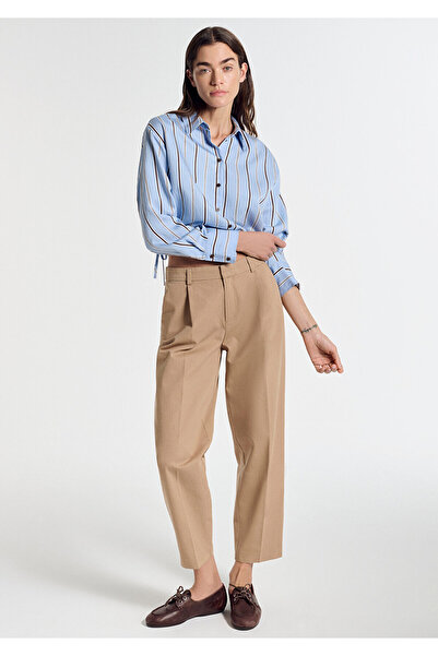 Mavi Beige Pleated Trousers 1011147-70215
