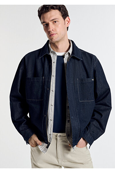 Mavi Nolan Rinse Edition Marineblaue Jeansjacke Oversize / Weit geschnitten 0...