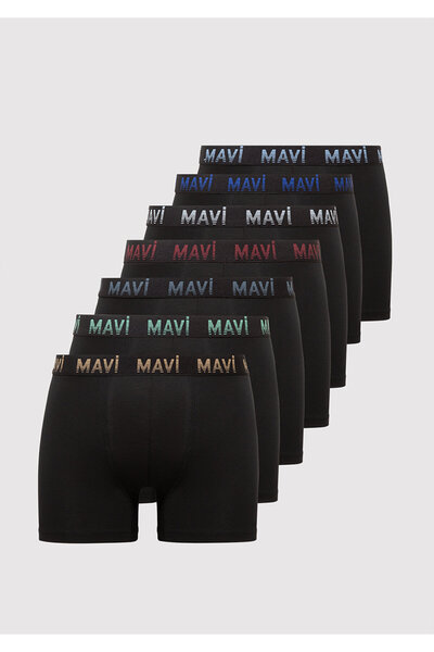 Mavi 7li Siyah Basic Boxer 0912287-900