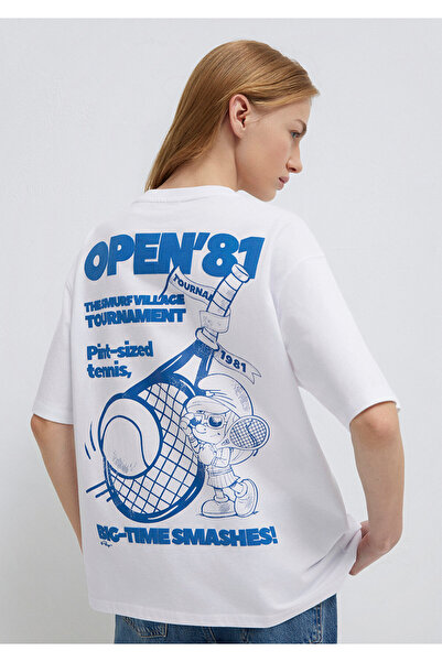 Mavi Smurfs Printed White T-Shirt Loose Fit / Relaxed Fit 1614042-620