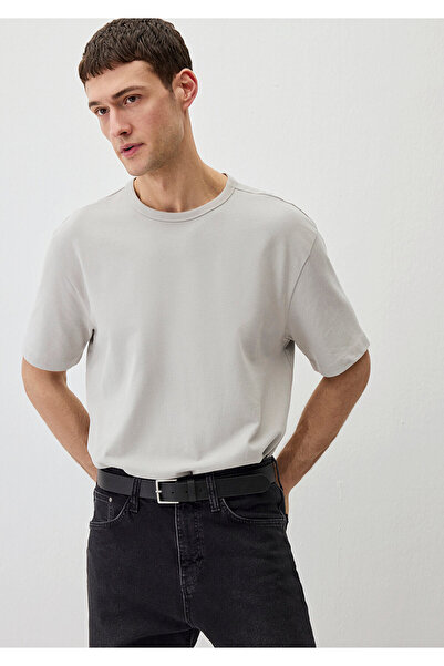 Mavi Graues Basic-T-Shirt mit lockerer Passform / Bequemer Schnitt 0612264-70074