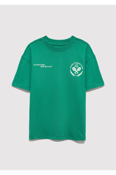 Mavi Печатно зелено тениска с голям размер / свободна кройка 6610401-71697