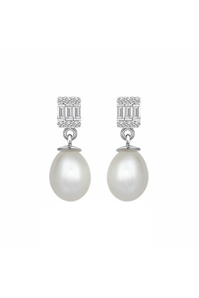 Altınbaş Kadın Pırlanta Baget İnci Küpe MEL112-8K