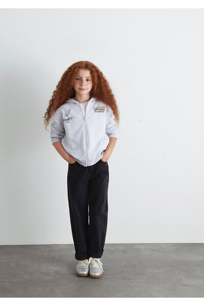 Mavi Сива суитшърт с качулка и принт Looney Tunes 7S10134-88467