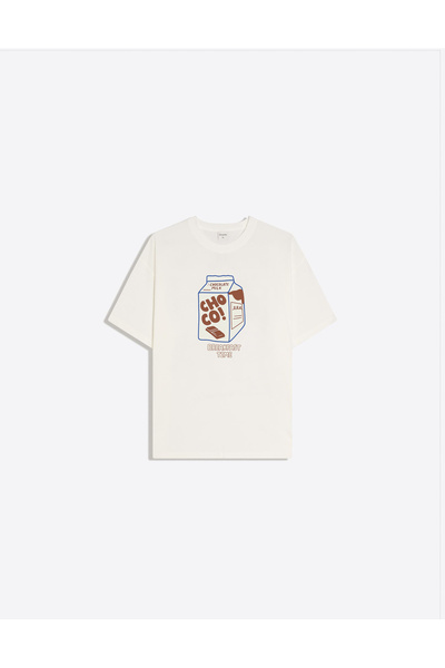 Disante Ciocolată! Tricou de damă Basic Trend cu decolteu rotund imprimat