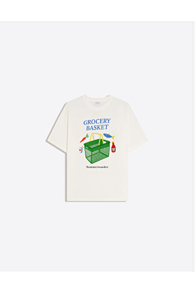 Disante Γυναικείο μπλουζάκι με στάμπα Grocery Basket, με λαιμόκοψη ποδηλάτου,...