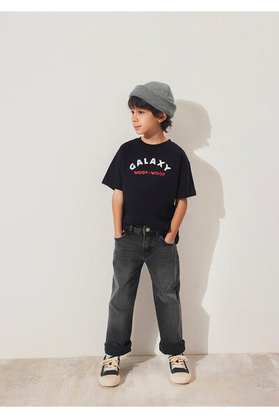 Mavi Tricou negru cu imprimeu Astro Dogs, cu o formă lejeră/cu o formă relaxa...