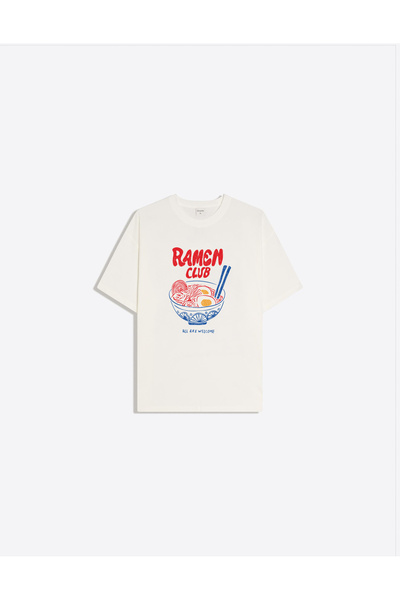 Disante Tricou de damă Ramen Printed Crew Neck Basic Trend