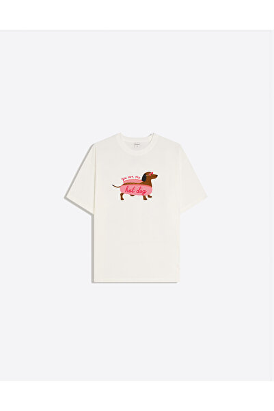 Disante Γυναικείο μπλουζάκι με στάμπα You Are One Hot Dog, με λαιμόκοψη Crew ...