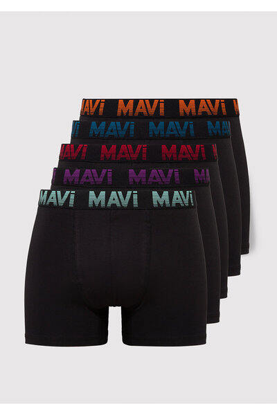 Mavi 5li Siyah Basic Boxer 0910619-900