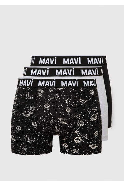 Mavi 3lü Baskılı Boxer 0911219-900