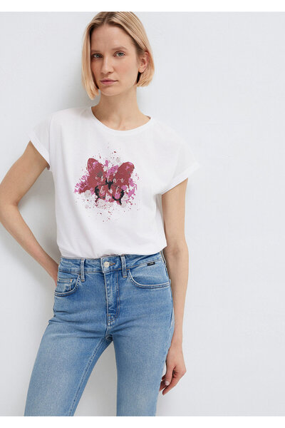 Mavi WhiteIstanbulT-shirt - Butterfly Print,RegularFit 167576 -620