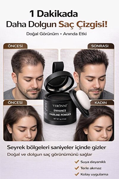Veltrex Yeni Nesil Saç Dolgunlaştırıcı Siyah Pudra | Seyrek Sakal Saçlar için...