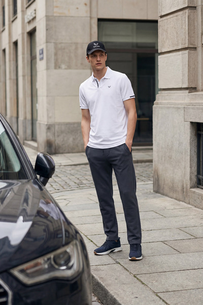 bilcee Pantaloni de trening pentru bărbați, periați, cu textură moale, afumat...