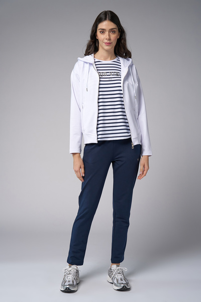 bilcee Women's White Hooded 3-Piece Tracksuit Set 4006