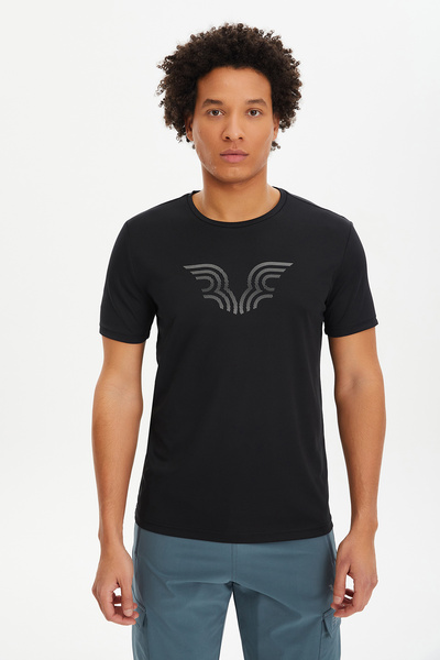 bilcee Men's Black Quick Dry Lightweight Training T-Shirt 0094