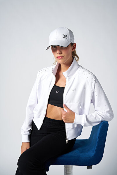 bilcee Women's White Fashion Stone Soft Textured Brushed Fabric Tracksuit Set...