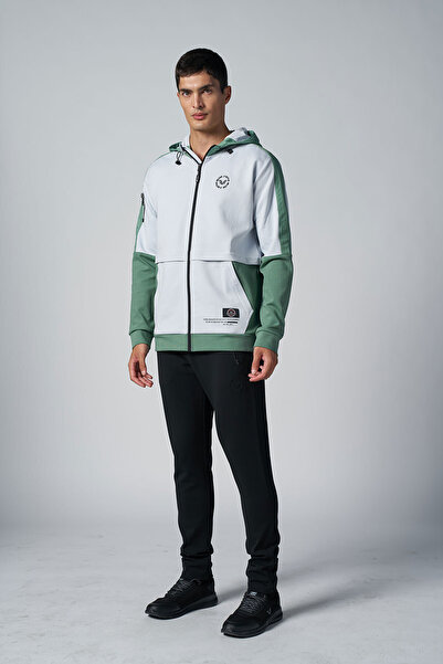 bilcee Men's Green Hooded Lycra Cotton Tracksuit 1525