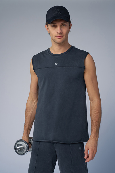 bilcee Ανδρικό μονόχρωμο πλυμένο μπλουζάκι 3915