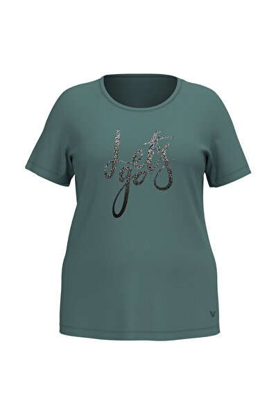 bilcee Жіноча зелена футболка великого розміру з принтом 4177