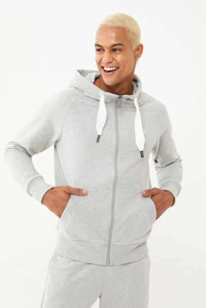 bilcee Чоловічий сірий меланжевий органічний бавовняний спортивний верхній од...