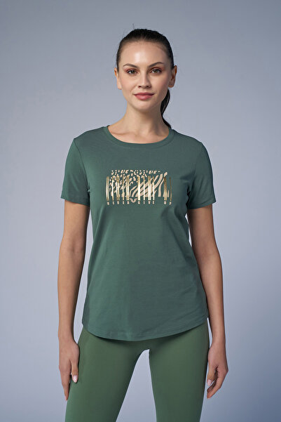 bilcee Women's Green Printed T-Shirt 4071