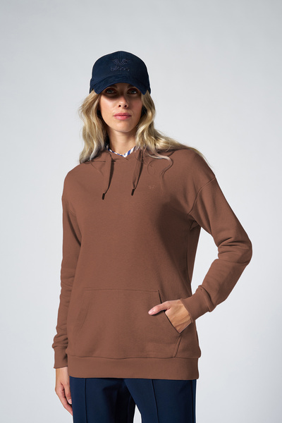 bilcee Жіночий бавовняний спортивний світшот з капюшоном і кишенями 8785