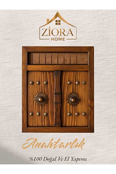ZİORA HOME حامل مفاتيح خشبي على شكل عثماني مع تصميم للباب، حامل مفاتيح للحائط...