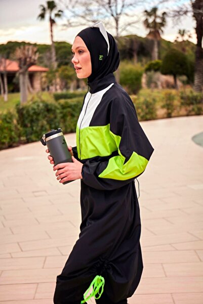 Marina Paraşüt Siyah Tam Kapalı Tesettür Mayo M2421