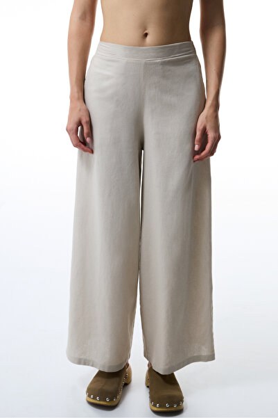 Penti Spodnie lniane Luna w kolorze kamienia, długie