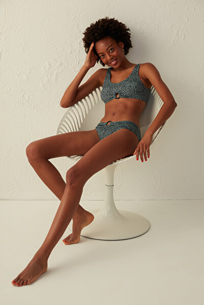 Penti Gri ve Siyah Hunter Aksesuar Detaylı Bikini Altı