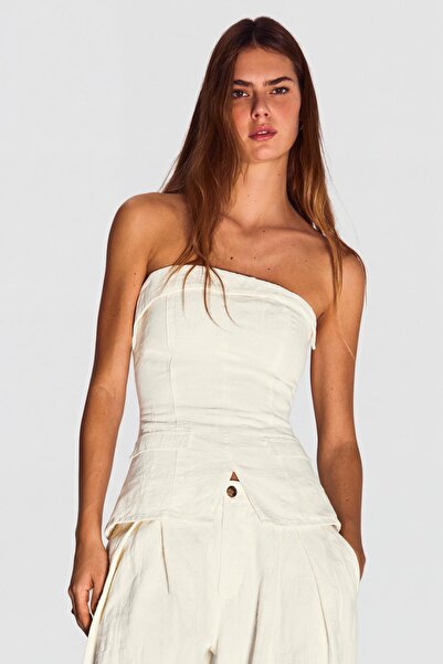 Bershka Denim bandeau top